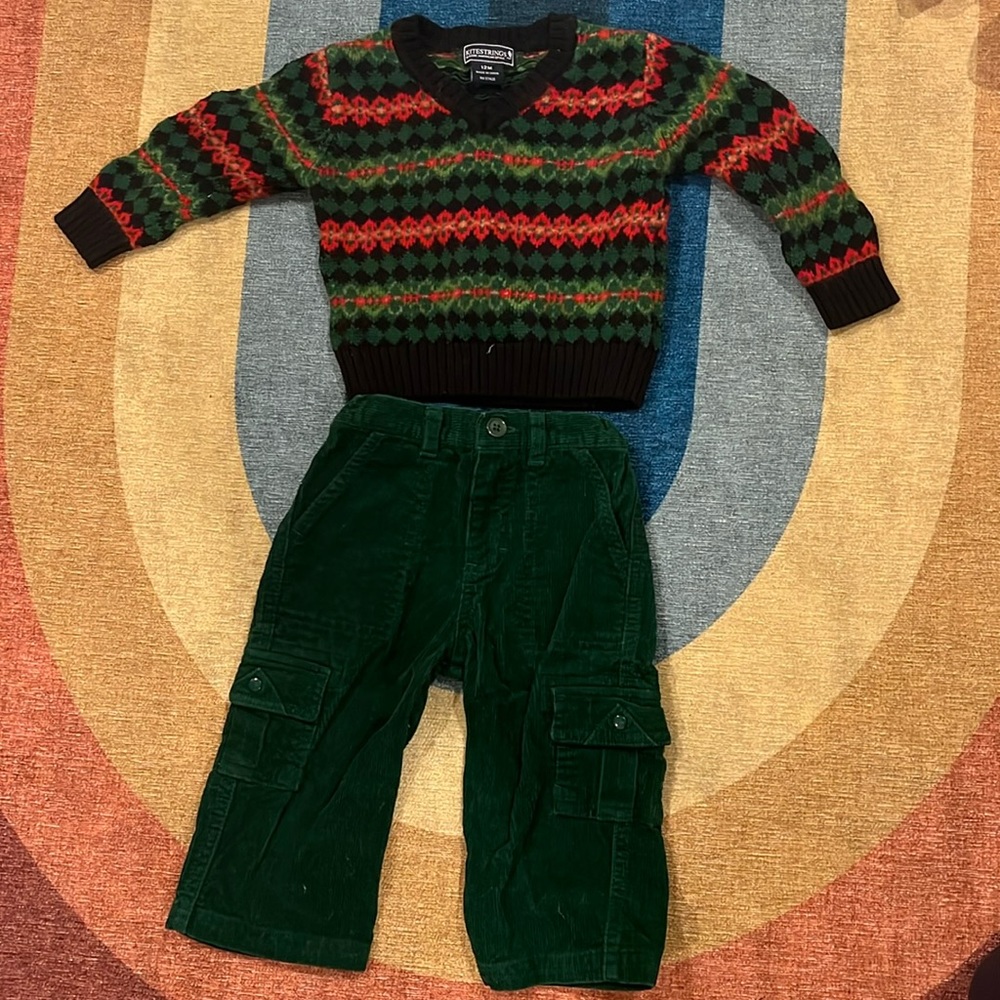12 M Boys Christmas Outfit